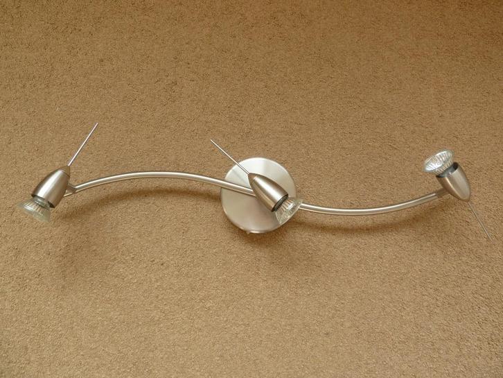 Ikea Leding plafondlamp RVS 3 spots, Huis en Inrichting, Lampen | Plafondlampen, Zo goed als nieuw, Ophalen of Verzenden