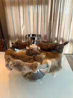 Decoratiestuk met drijfhout en bontkleed op zilveren voet., Antiek en Kunst, Ophalen