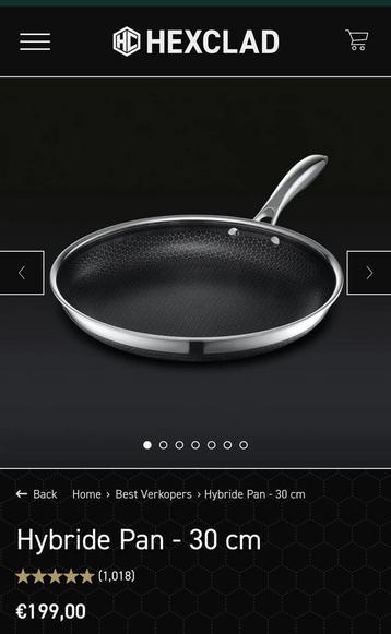 Hexclad 30cm hybride koekenpan - Nieuw in doos beschikbaar voor biedingen