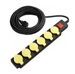 Nieuw waterbestendige stekkerdoos 6-voudig geaard 5m kabel, Ophalen of Verzenden, Nieuw