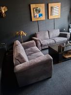 2 en 3 zits bankstel grijs, Ophalen, Zo goed als nieuw, Stof, Modern