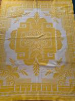 VINTAGE WOLLEN DEKEN., Gebruikt, Eenpersoons, Geel, Ophalen of Verzenden