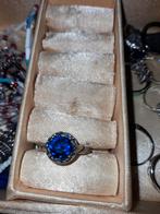 RVS ring met blauwe steen 20mm, IJzer of Staal, Ophalen of Verzenden, Zo goed als nieuw, Dame
