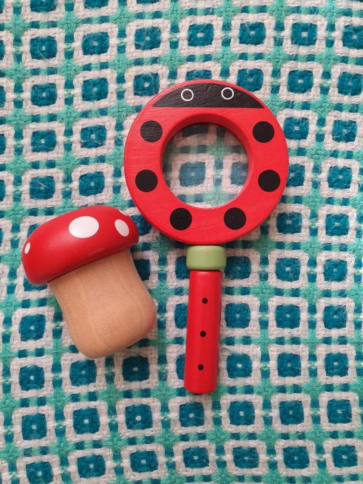 Houten vergrootglas en caleidoscoop kind Dille & Kamille, Kinderen en Baby's, Speelgoed | Houten speelgoed, Zo goed als nieuw