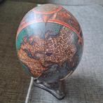 Wereldkaart Struisvogel eierschaal, Antiek en Kunst, Ophalen of Verzenden