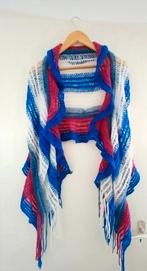Fringed Knit Shawl Vintage Lande Diagonale Gebreide Sjaal, Ophalen of Verzenden, Zo goed als nieuw, Maat 46/48 (XL) of groter