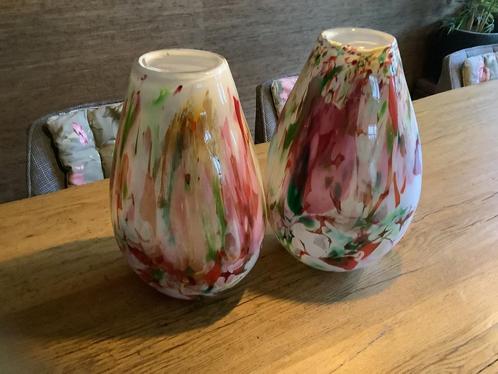 Glazen vazen XXL fraaie kleuren FIDRIO Hoogte 42 cm/ 32 cm, Huis en Inrichting, Woonaccessoires | Vazen, Zo goed als nieuw, Overige kleuren