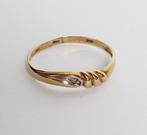 14k goud bicolor ring diamant 0,005ct verlovingsring mt 16,7, Sieraden, Tassen en Uiterlijk, Ringen, Gebruikt, Verzenden, Kleiner dan 17