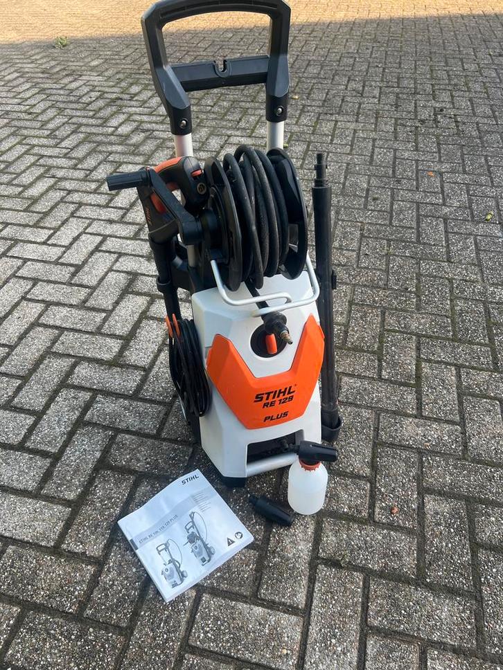 Stihl RE 129 Plus Hogedrukreiniger + Accessoires, Tuin en Terras, Hogedrukreinigers, Zo goed als nieuw, Elektrisch, Ophalen of Verzenden