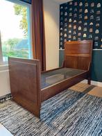 Antiek Houten Bed met Spiraalbodem, Ophalen, Gebruikt, 180 cm of meer, Matras