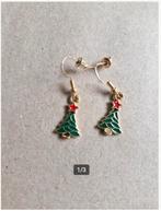 Oorbellen groene kerstboom en rode ster hh, Overige materialen, Hangers, Onbekend, Nieuw