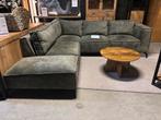 Olijfgroene hoekbank (showroom), Ophalen of Verzenden, Zo goed als nieuw, Stof