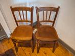 Vintage houten stoelen - set van twee, Ophalen, Gebruikt, Twee, Bruin
