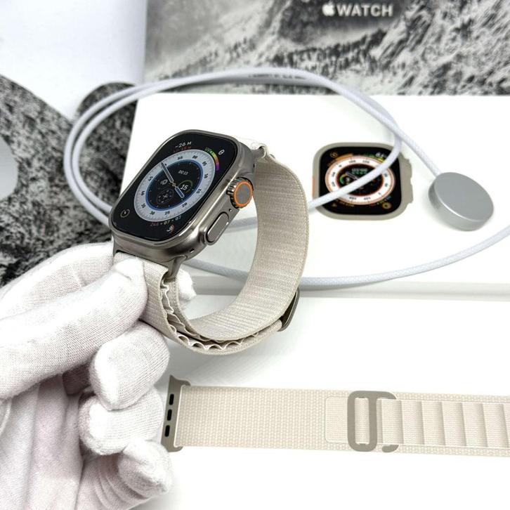 Apple Watch Ultra 1 alpine loop /krasvrij /98% batt /garanti, Sieraden, Tassen en Uiterlijk, Smartwatches, Zo goed als nieuw