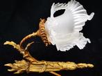 vintage Art Nouveau wandlamp Muurlamp wapperende bloem glas, Antiek en Kunst, Antiek | Lampen, Ophalen of Verzenden