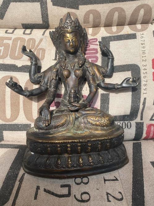 Bronzen Beeld van Godheid met Meerdere Armen en Hoofden, Antiek en Kunst, Kunst | Beelden en Houtsnijwerken, Ophalen of Verzenden