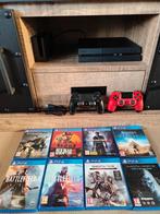 Playstation 4 met 2 controllers en 8 spellen, Spelcomputers en Games, Spelcomputers | Sony PlayStation 4, Ophalen, Gebruikt, Met 2 controllers