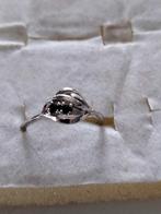 Prachtige antieke zilveren teka ring met blauwe en witte saf, Verzenden, Zilver, Ring