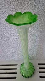 Lusaka langwerpige glazen tulp vaas, Ophalen of Verzenden, Minder dan 50 cm, Groen, Glas