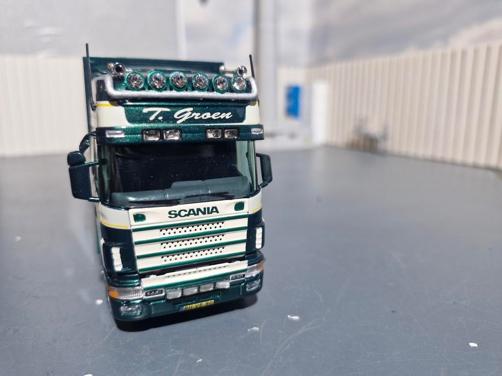 Scania combi tekno van T. GROEN, Hobby en Vrije tijd, Modelauto's | 1:50, Ophalen of Verzenden, Zo goed als nieuw, Bus of Vrachtwagen