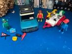 Playmobil 3210 Personenauto + 3143 aanhanger met motoren, Ophalen of Verzenden, Gebruikt