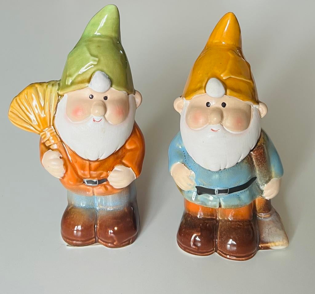 2 kabouters keramiek, Ophalen of Verzenden, Zo goed als nieuw, Dier