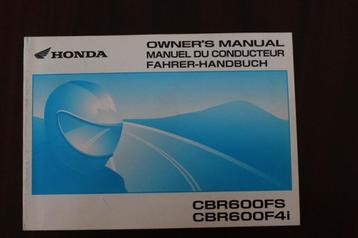 Honda CBR600FS CBR600F4i 2001 motorcycle owner's manual beschikbaar voor biedingen