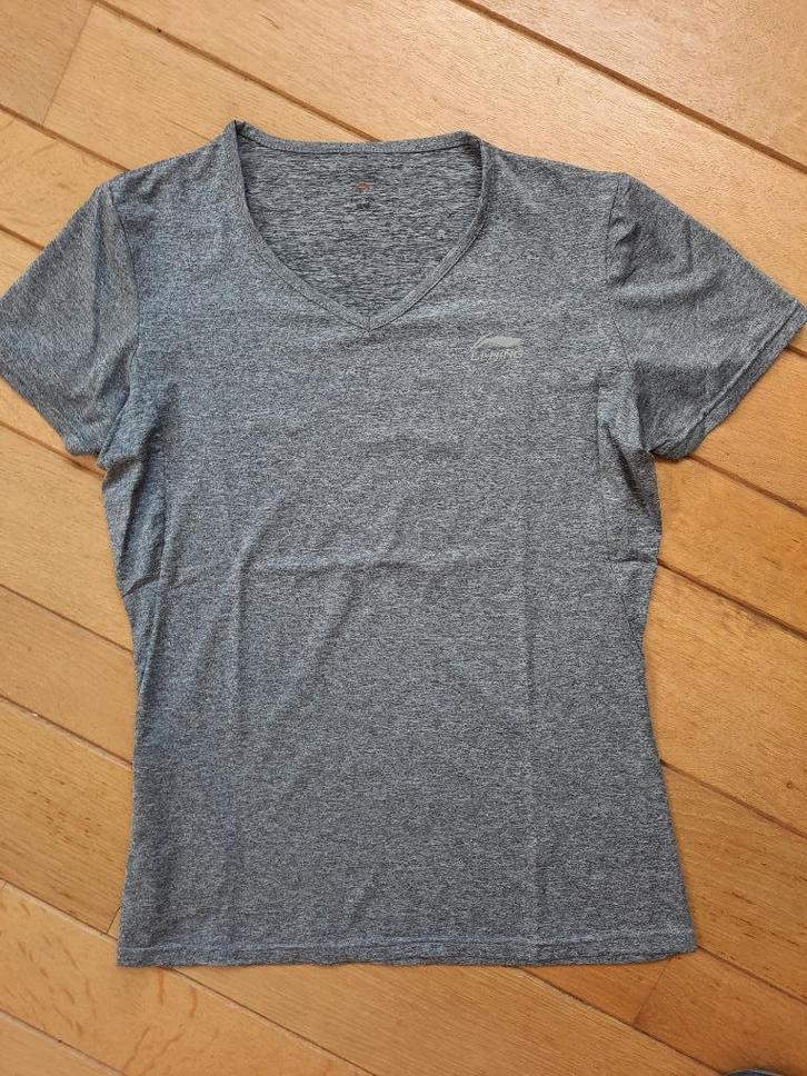 LI-NING sport t- shirt grijs melee maat 38/M - nieuw -, Kleding | Dames, Sportkleding, Zo goed als nieuw, Hardlopen of Fietsen