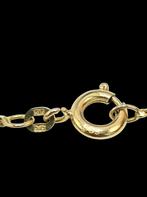 14 karaats gouden Ketting met 7  Granaat steentjes, Verzenden, ., Zo goed als nieuw, .