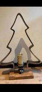 Zwarte Aluminium kerstboom met houten voet, Diversen, Kerst, Ophalen of Verzenden, Zo goed als nieuw