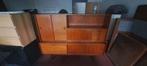 Vintage/Antiek/Retro teak wandkast met schuifdeuren en lades, Huis en Inrichting, Kasten | Wandmeubels, Gebruikt, Met deur(en)
