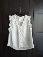 Des Petits Hauts top mouwloos blouse wit katoen T2 38 ruches, Maat 38/40 (M), Des Petits Hauts, Wit, Ophalen of Verzenden