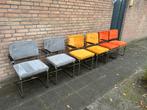 6 Zuiver Ridge Ribstof stoelen met Chrome Buisframe, Ophalen, Gebruikt, Overige kleuren, Metaal