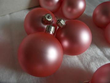 glas - glazen kerstballen - roze - rose - 16 stuks beschikbaar voor biedingen