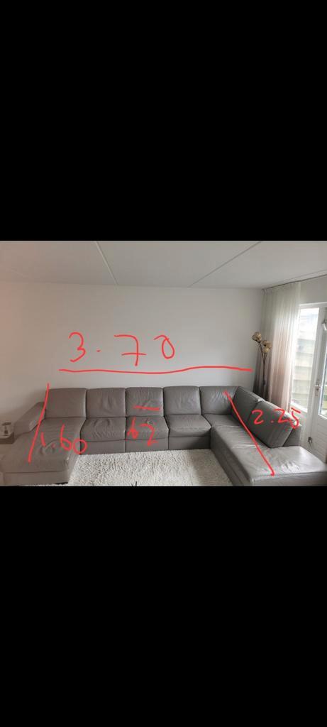 leren bank - Lounge, 2-zits, 1-zits, chaise l, Huis en Inrichting, Banken | Bankstellen, Gebruikt, Hoekbank, Vierpersoons of meer