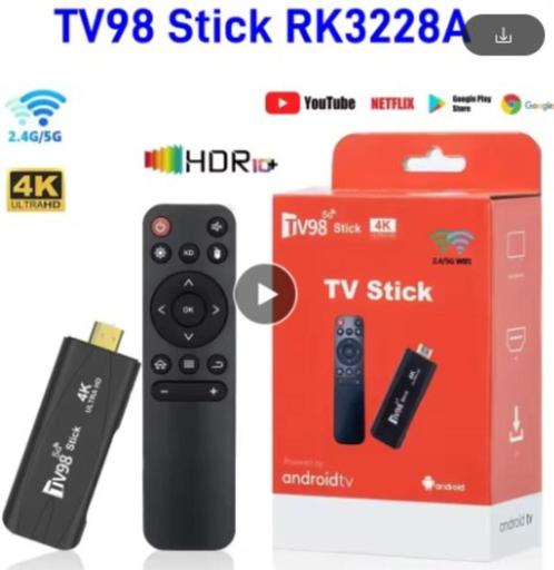Tv Stick Android 12.1 4K, Audio, Tv en Foto, Mediaspelers, Nieuw, Zonder harde schijf, HDMI, USB 2.0, Verzenden