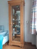 Eikenhouten Vitrinekast met Glasplaten, Huis en Inrichting, Kasten | Vitrinekasten, Ophalen, Met deur(en), Eikenhout, Klassiek