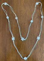 Ketting met wit-zilver en doorschijnende schijfjes en kralen, Ophalen of Verzenden, Zo goed als nieuw, Wit