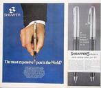 9 vintage advertenties reclames Sheaffer pennen 1958-67, Verzamelen, Pennenverzamelingen, Balpen, Gebruikt, Parker, Ophalen