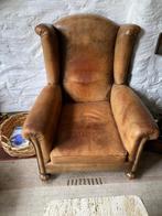 Schapenleren feauteuil, Huis en Inrichting, Fauteuils, Ophalen, Gebruikt, 75 tot 100 cm, Hout