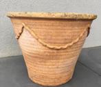 Grote oude Italiaanse terracotta bloempot Genua 45,5cm, Terracotta, Tuin, Rond, Gebruikt