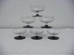 6 art deco coupes zwarte voet, Ophalen of Verzenden