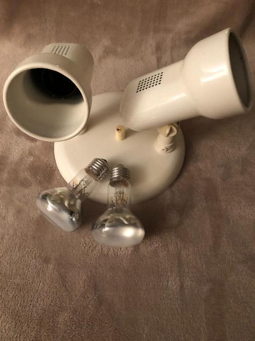 Plafond spot duo / plafond lamp Wit max 60 Watt A'delft, Huis en Inrichting, Lampen | Plafondlampen, Gebruikt, Metaal, Ophalen of Verzenden