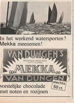 retro reclame 1962 Van Dungen Mekka chocola watersporten, Verzamelen, Retro, Verzenden, Overige typen