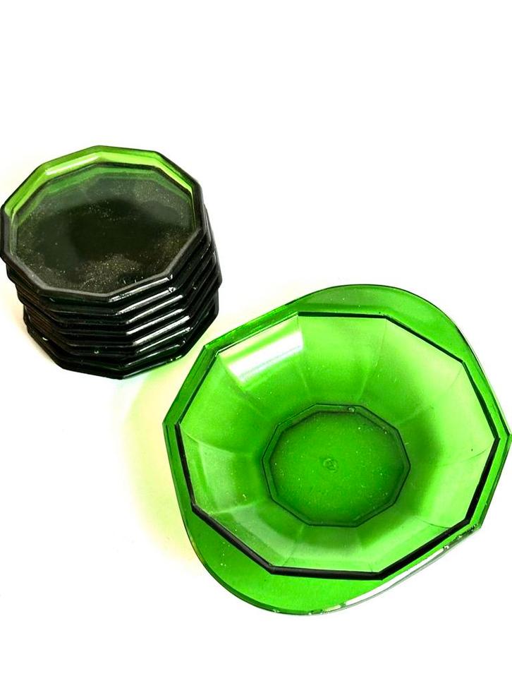 K.P.C. de Bazel art deco Onderzetters + Persglazen Schaal, Antiek en Kunst, Antiek | Glas en Kristal, Ophalen of Verzenden