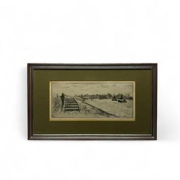 Johan Hemkes (1894-1988), ets: Harlingen 9d 9u 45m 43s beschikbaar voor biedingen