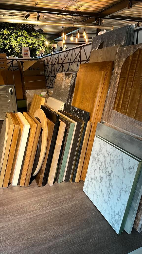 Diverse Tafelbladen | Melamine | Eikenhout |  10-50 euro, Huis en Inrichting, Tafels | Eettafels, Gebruikt, 50 tot 100 cm, Vijf personen of meer