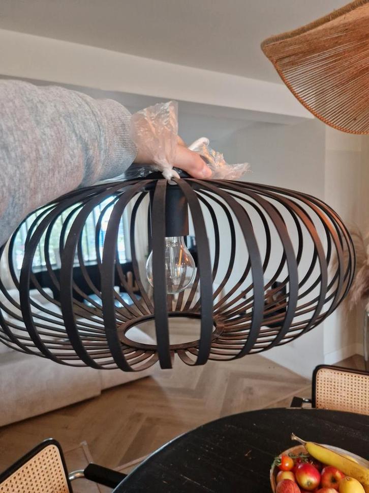 Plafondlamp zwart TEAB, Z.G.A.N. - Ophalen Zwanenburg, Huis en Inrichting, Lampen | Plafondlampen, Zo goed als nieuw, Metaal, Ophalen