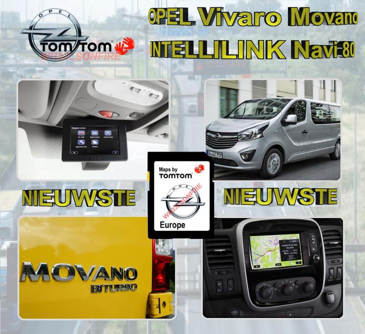 Opel Vivaro Movano Navi 80 Intellilink  '25 SD-kaart, Computers en Software, Navigatiesoftware, Nieuw, Landkaarten, Heel Europa