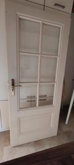 Landelijke binnendeur met facetglas, Doe-het-zelf en Verbouw, Deuren en Horren, Gebruikt, 80 tot 100 cm, Binnendeur, Ophalen of Verzenden